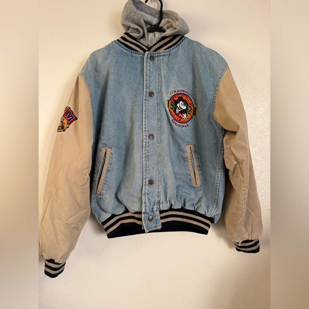 Vintage Disney Store Mickey Mouse League 1928 Champions Jacket Mens Size Small
